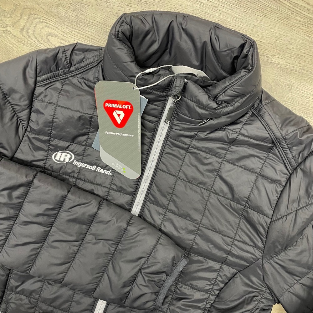 Cutter & Buck Puffer Jacket Women M Black Primaloft Ingersoll Rand Gorp